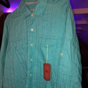 Men’s Tommy Bahama XL button up Linen light blue